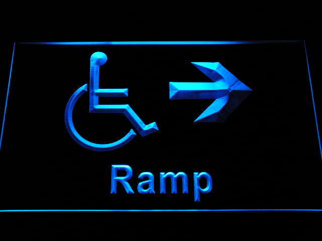 Ramp Access Disabled Handicap Wheelchair Accessible Neon Light